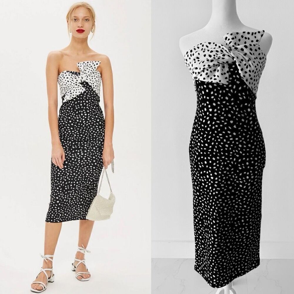 Topshop Twist Bow Bodycon Tube Dress